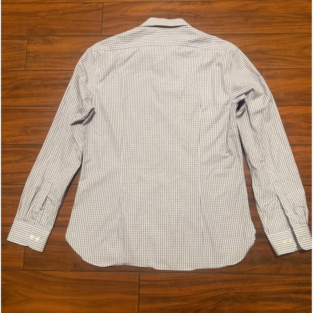 John Varvatos USA Mens Slim Fit Dress Shirt Purple White Check 16 34/35 L - Picture 9 of 10